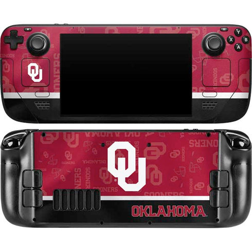 University of Oklahoma Split Jersey Steam Deck Handheld Gaming Computer OLED Skin