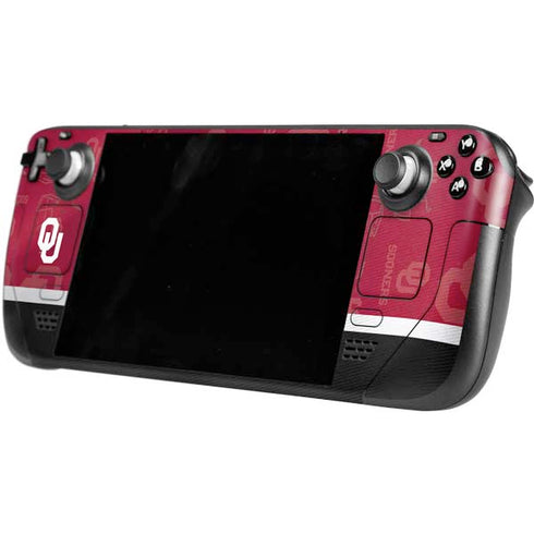 University of Oklahoma Split Jersey Steam Deck Handheld Gaming Computer OLED Skin