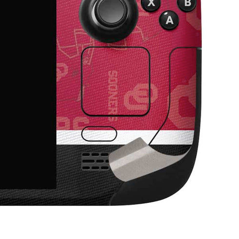 University of Oklahoma Split Jersey Steam Deck Handheld Gaming Computer OLED Skin