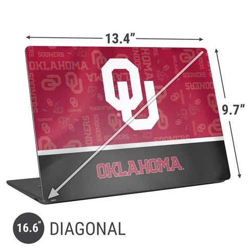 University of Oklahoma Split Jersey Universal Laptop 16.6in (13.4 x 9.7in) Skin