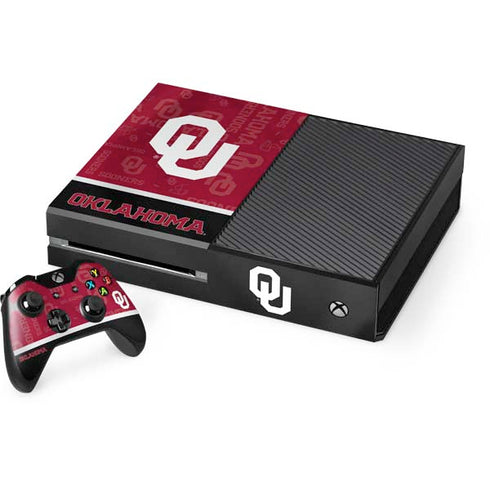 University of Oklahoma Split Jersey Xbox One Console and Controller Bundle Skin