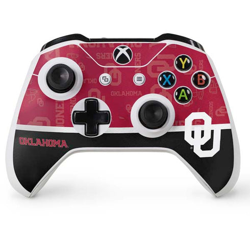 University of Oklahoma Split Jersey Xbox One S Console and Controller Bundle Skin