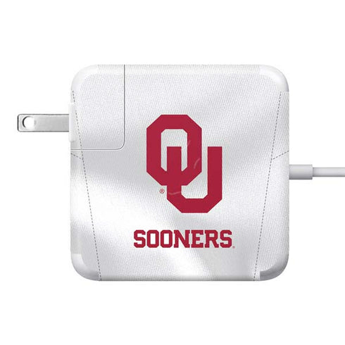 University of Oklahoma White Jersey 85W Power Adapter (15 and 17 inch MacBook Pro Charger) Skin