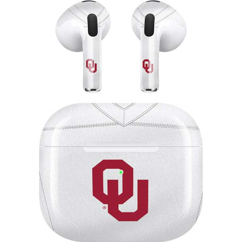 University of Oklahoma White Jersey Apple AirPods (3rd Gen 2021) Skin