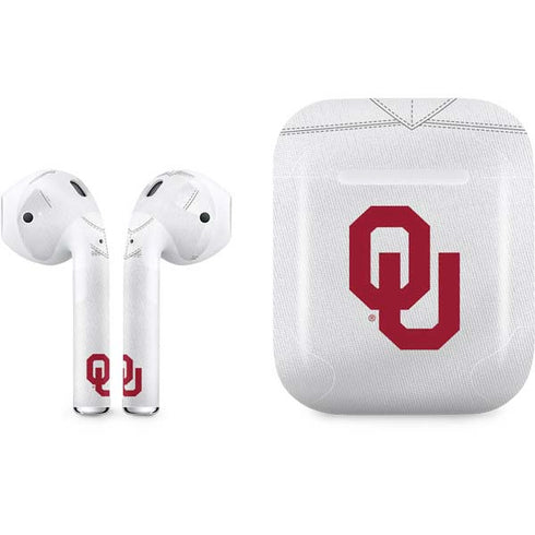 University of Oklahoma White Jersey Apple AirPods Skin