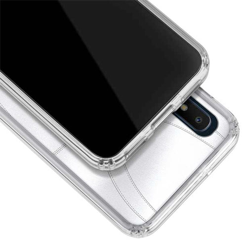 University of Oklahoma White Jersey Galaxy A10e Clear Case