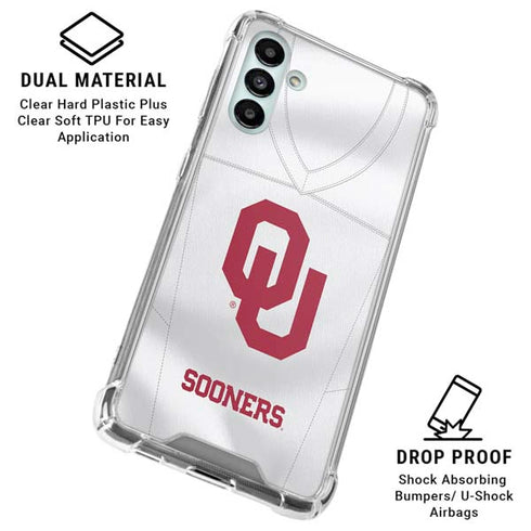 University of Oklahoma White Jersey Galaxy A13 5G Clear Case