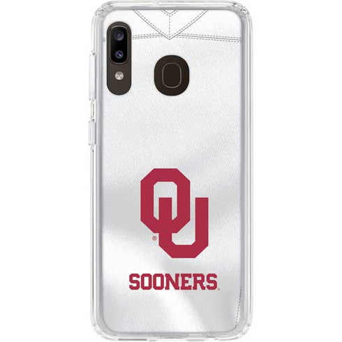 University of Oklahoma White Jersey Galaxy A20 Clear Case