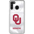 University of Oklahoma White Jersey Galaxy A21 Clear Case
