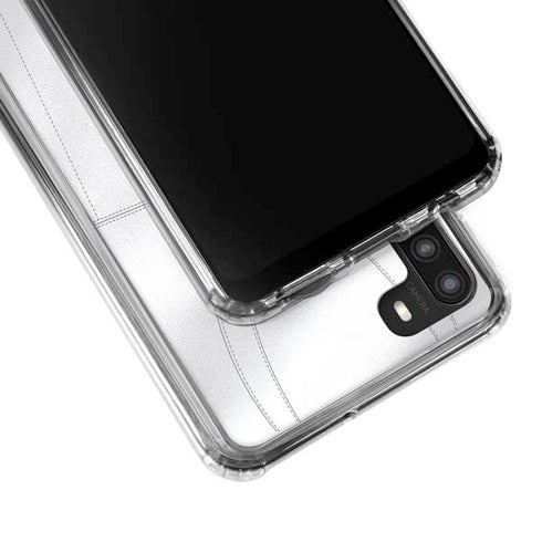 University of Oklahoma White Jersey Galaxy A21 Clear Case