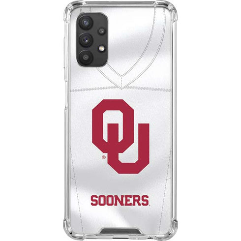 University of Oklahoma White Jersey Galaxy A32 5G Clear Case