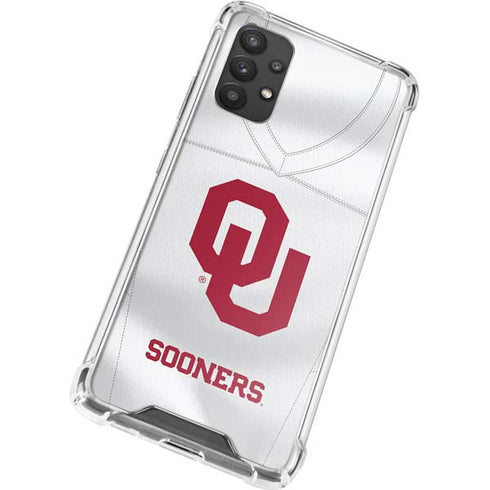 University of Oklahoma White Jersey Galaxy A32 5G Clear Case