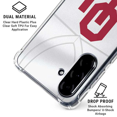 University of Oklahoma White Jersey Galaxy A36 5G Clear Case