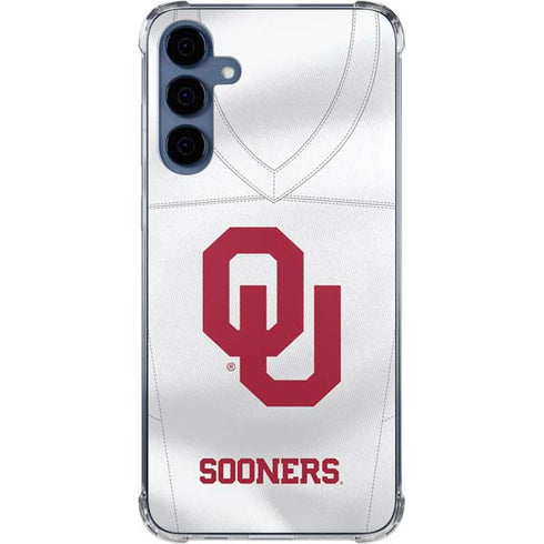 University of Oklahoma White Jersey Galaxy A55 5G Clear Case