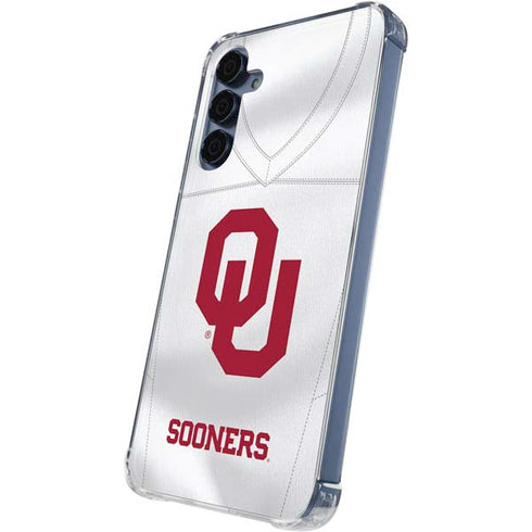 University of Oklahoma White Jersey Galaxy A55 5G Clear Case