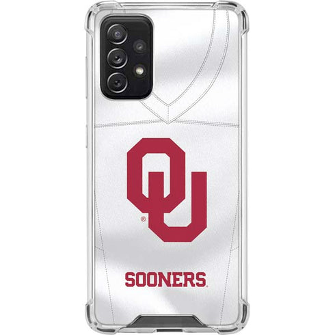University of Oklahoma White Jersey Galaxy A72 5G Clear Case