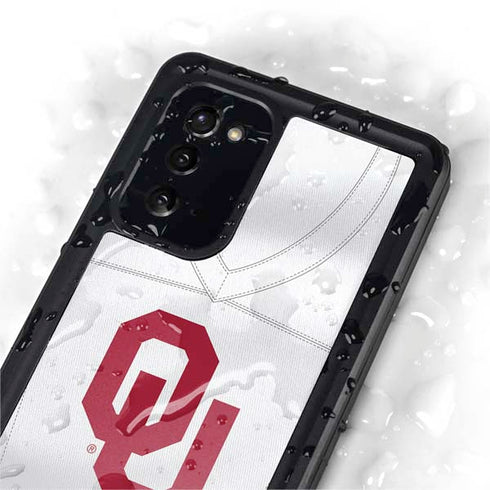 University of Oklahoma White Jersey Galaxy Note20 5G Waterproof Case