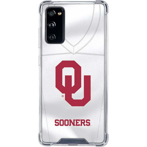 University of Oklahoma White Jersey Galaxy S20 FE Clear Case