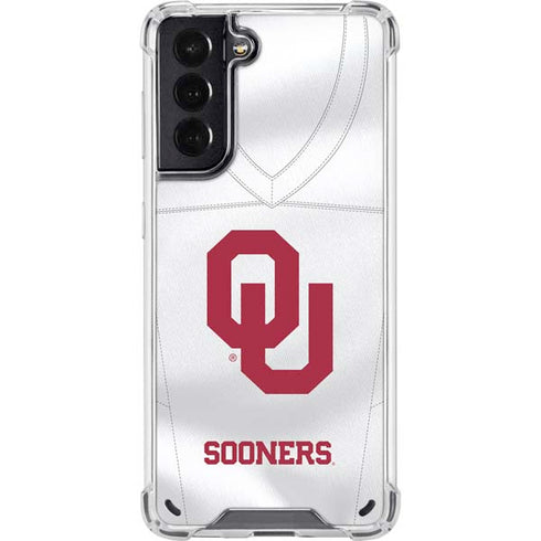 University of Oklahoma White Jersey Galaxy S21 5G Clear Case
