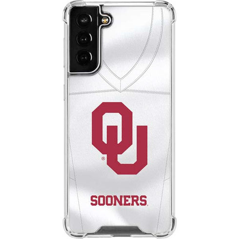 University of Oklahoma White Jersey Galaxy S21 FE Clear Case