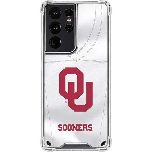 University of Oklahoma White Jersey Galaxy S21 Ultra 5G Clear Case