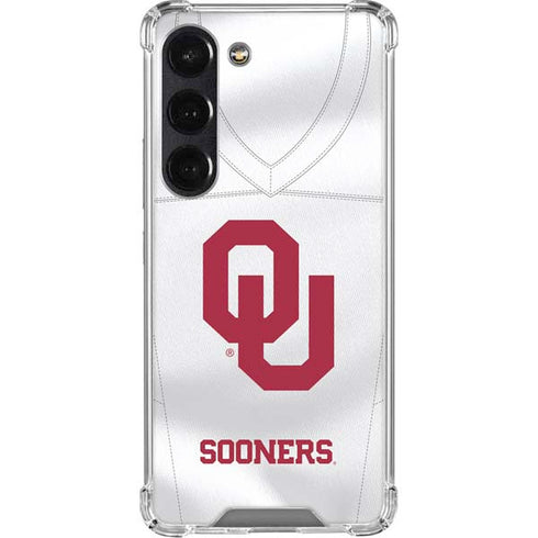 University of Oklahoma White Jersey Galaxy S23 Clear Case