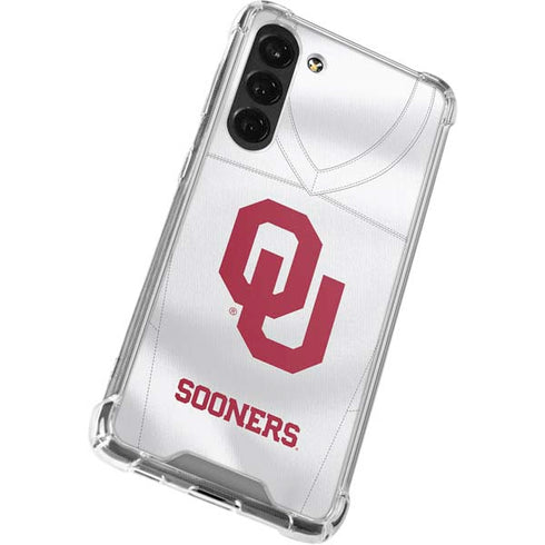 University of Oklahoma White Jersey Galaxy S23 FE Clear Case