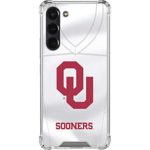 University of Oklahoma White Jersey Galaxy S24 FE Clear Case