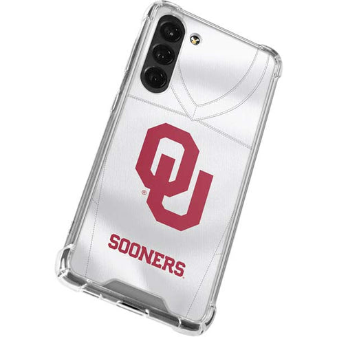 University of Oklahoma White Jersey Galaxy S24 FE Clear Case