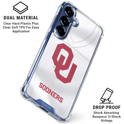 University of Oklahoma White Jersey Galaxy S25 Plus Clear Case