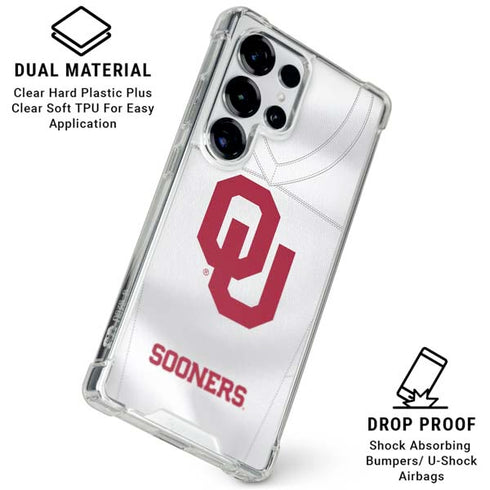 University of Oklahoma White Jersey Galaxy S25 Ultra Clear Case