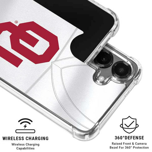 University of Oklahoma White Jersey Galaxy S26 Clear Case