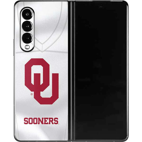 University of Oklahoma White Jersey Galaxy Z Fold3 5G Skin