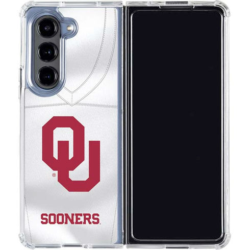University of Oklahoma White Jersey Galaxy Z Fold5 5G Clear Case