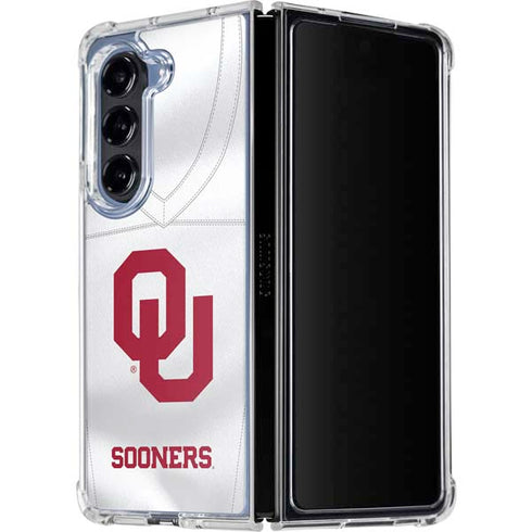 University of Oklahoma White Jersey Galaxy Z Fold5 5G Clear Case