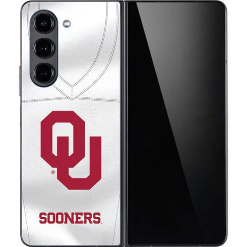 University of Oklahoma White Jersey Galaxy Z Fold5 5G Skin