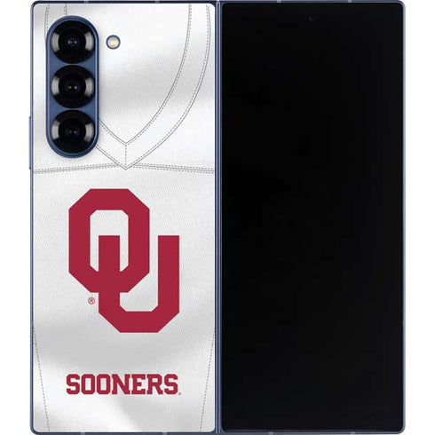 University of Oklahoma White Jersey Galaxy Z Fold6 Skin