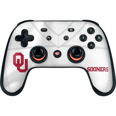 University of Oklahoma White Jersey Google Stadia Controller Skin