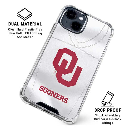 University of Oklahoma White Jersey iPhone 14 Plus Clear Case