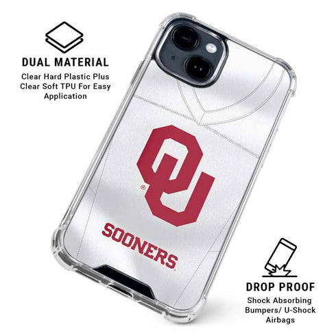 University of Oklahoma White Jersey iPhone 15 Plus Clear Case
