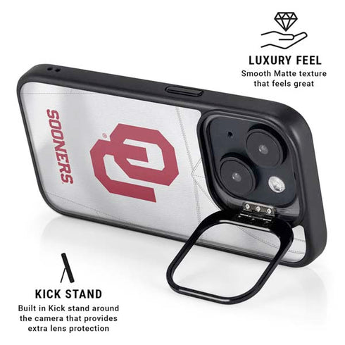 University of Oklahoma White Jersey iPhone 15 Plus Kickstand Case
