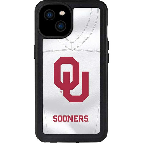 University of Oklahoma White Jersey iPhone 15 Plus Waterproof Case