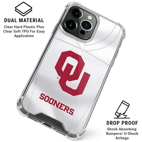 University of Oklahoma White Jersey iPhone 15 Pro Clear Case
