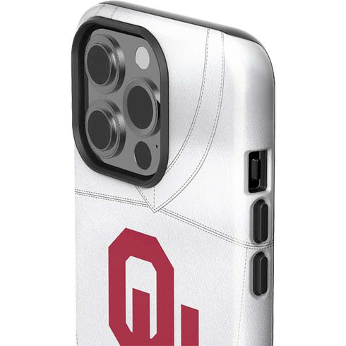 University of Oklahoma White Jersey iPhone 15 Pro Impact Case