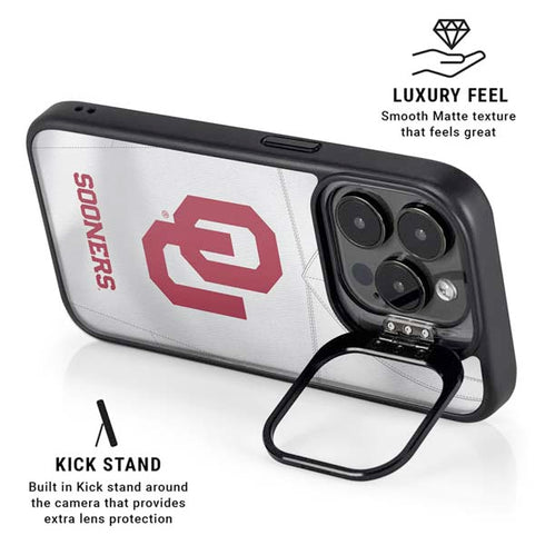 University of Oklahoma White Jersey iPhone 15 Pro Kickstand Case
