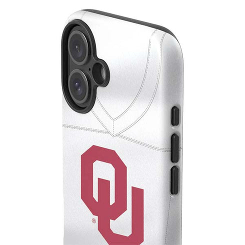 University of Oklahoma White Jersey iPhone 16 Plus Impact Case