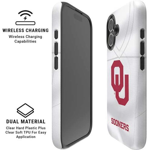 University of Oklahoma White Jersey iPhone 16 Plus Magsafe Impact Case