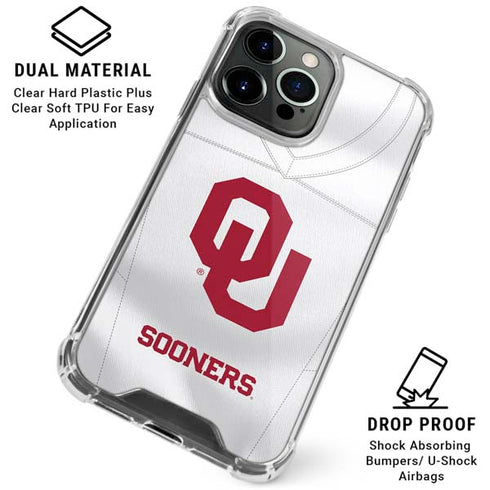 University of Oklahoma White Jersey iPhone 16 Pro Max Clear Case