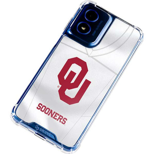 University of Oklahoma White Jersey Moto G 5G (2024) Clear Case