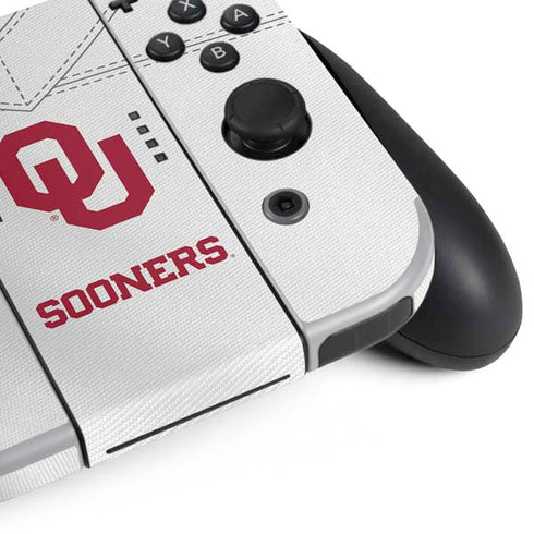 University of Oklahoma White Jersey Nintendo Switch OLED (2021) Skin